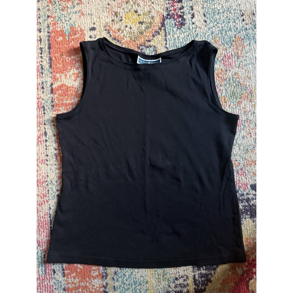 Karen Scott Women's Sleeveless Blouse Tank Top Black Size Extra Large